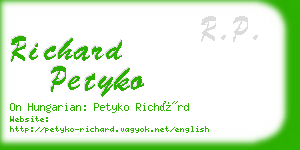 richard petyko business card